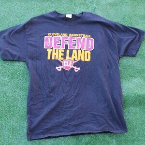 ❤️🏀💛NBA Cleveland Cavaliers Defend The Land Black T-Shirt